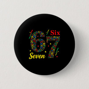 Lustiger Tag 3.14 Symbol 67 Meme Mathe-Witz Gen Z Button