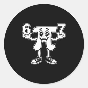 Lustiger Tag 3.14 Symbol 67 Meme Mathe-Witz Gen Z Runder Aufkleber
