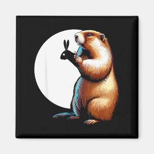 Lustiger Tag des Murmeltiers Schatten-Geschenk Magnet