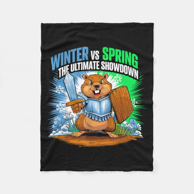 Lustiger Tag des Murmeltiers Winter Frühling Sarka Fleecedecke (Vorderseite)