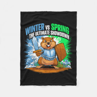 Lustiger Tag des Murmeltiers Winter Frühling Sarka Fleecedecke