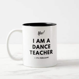 Lustiger Tanz-Lehrer-Schwarzweiss-niedliches Zweifarbige Tasse