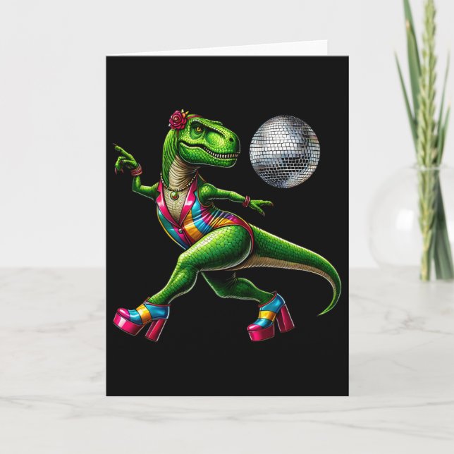 Lustiger tanzender Dinosaurier1  Karte (Vorderseite)