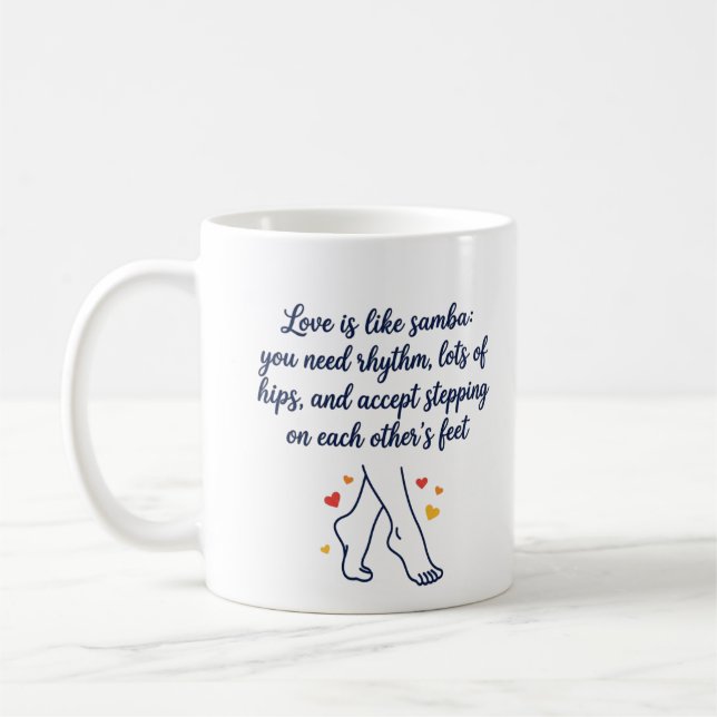 Lustiger Tanzspruch für Paare Kaffeetasse (Links)
