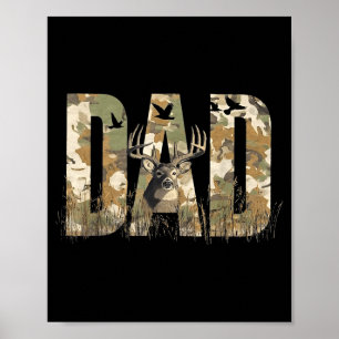 Lustiger Tarno-Vater Jagd-Tarnung Hirsch Vatertag Poster
