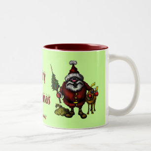Lustiger Tassenentwurf der frohen Weihnachten Zweifarbige Tasse