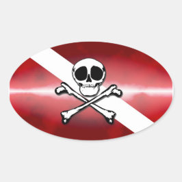 Lustiger Taucher Ovaler Aufkleber