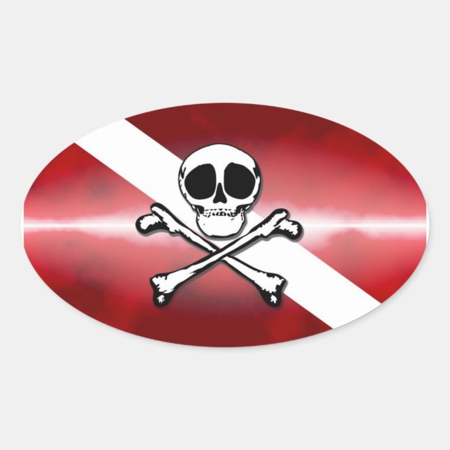 Lustiger Taucher Ovaler Aufkleber (Vorderseite)