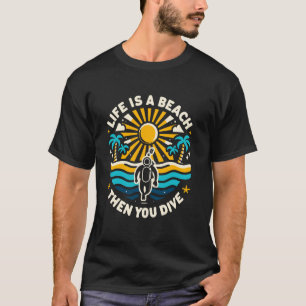 Lustiger Taucher Strandliebhaber Taucher Geschäfts T-Shirt