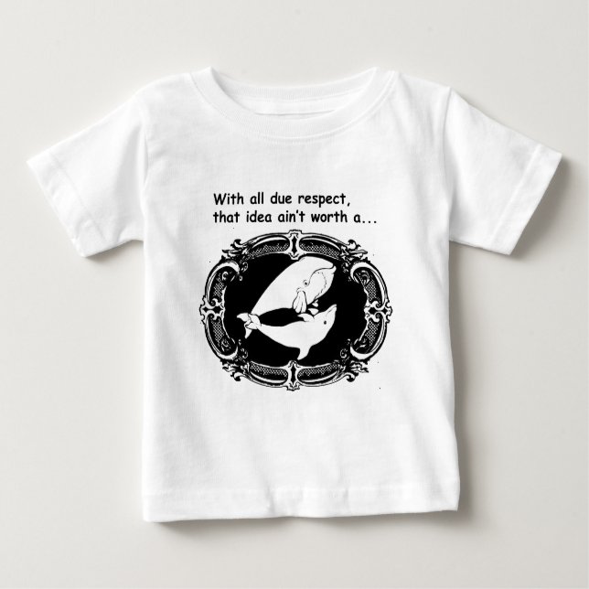 Lustiger TDN Wal und ein Delphin, der an ihn Baby T-shirt (Vorderseite)