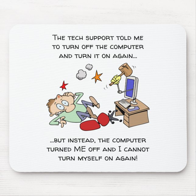 Lustiger Tech-StützCartoon Mousepad (Vorne)