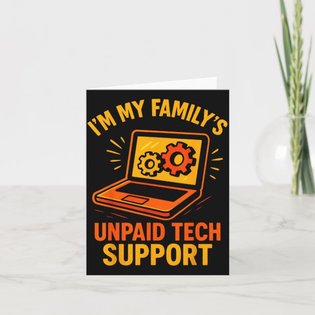 Lustiger Tech-Typ Support Computer-Geek Nerd Ingen Karte (Vorderseite)