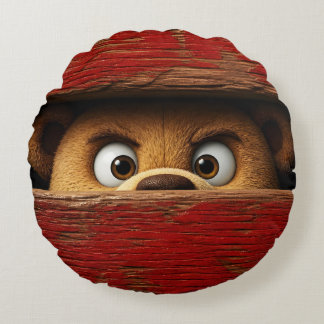 Lustiger Teddybär Rundes Kissen