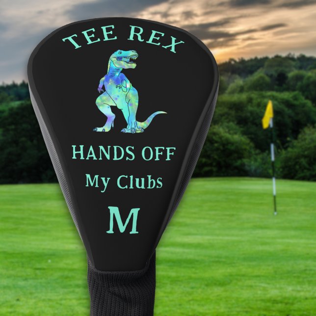 Lustiger Tee Rex Dinosaurier Witz Benutzerdefinier Golf Headcover (Personalized monogram Tee Rex hands off my clubs funny dinosaur golfing joke golf head cover)
