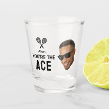 Lustiger Tennisspieler Custom Gesicht Foto Schnaps
