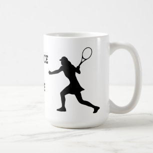 Lustiger Tennistasse mit Silhouette einer Tennissp Kaffeetasse