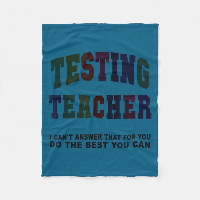 Lustiger Test Lehrer Testtag Alter Mathe Englisch  Fleecedecke (Vorderseite)