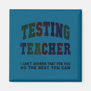Lustiger Test Lehrer Testtag Alter Mathe Englisch  Magnet