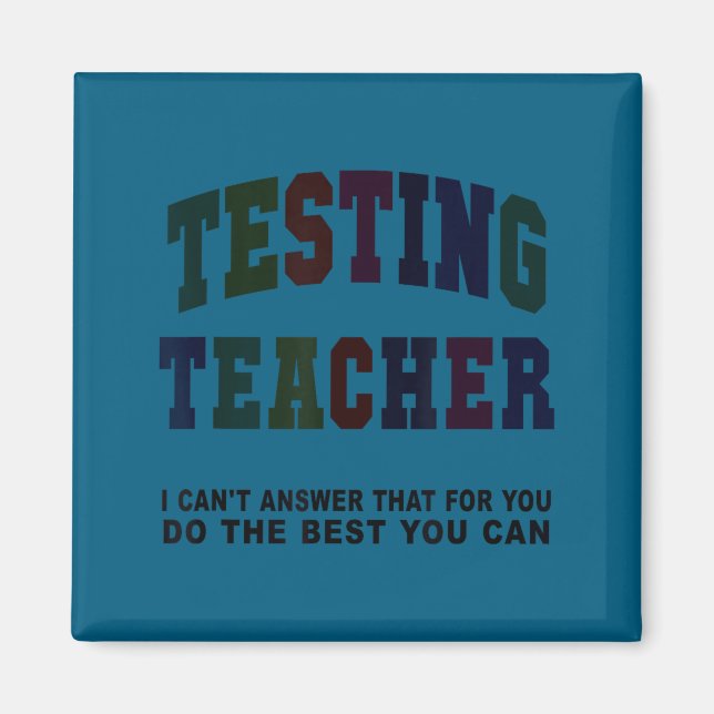 Lustiger Test Lehrer Testtag Alter Mathe Englisch  Magnet (Vorne)