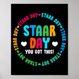 Lustiger Test STAAR Tag Modus aktiviert Lehrer Tes Poster