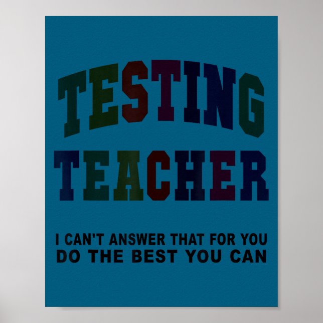 Lustiger Testlehrer-Testtag bruh Mathe ela Gruppe Poster (Vorne)