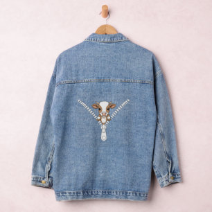 Lustiger Texas-Longhorn-Kalb Blick Jeansjacke