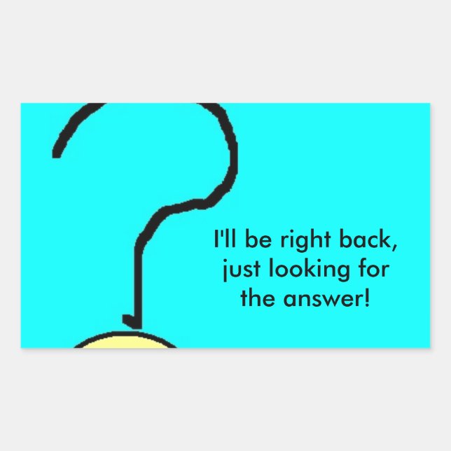 lustiger Text, gezogenes Fragezeichen Emoji Rechteckiger Aufkleber (Vorderseite)