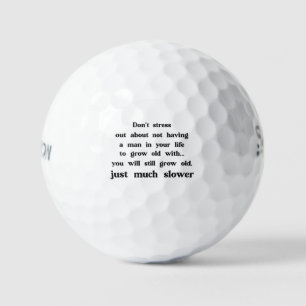 Lustiger Text über Frauen und Männer. Golfball
