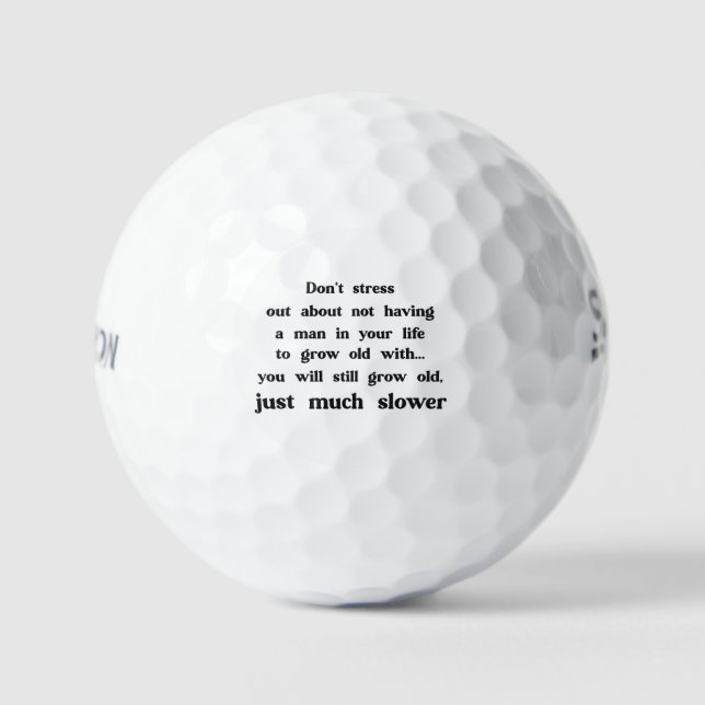 Lustiger Text über Frauen und Männer. Golfball (Vorderseite)