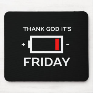 Lustiger Tgif Freitag Niedrige Batterie Mousepad