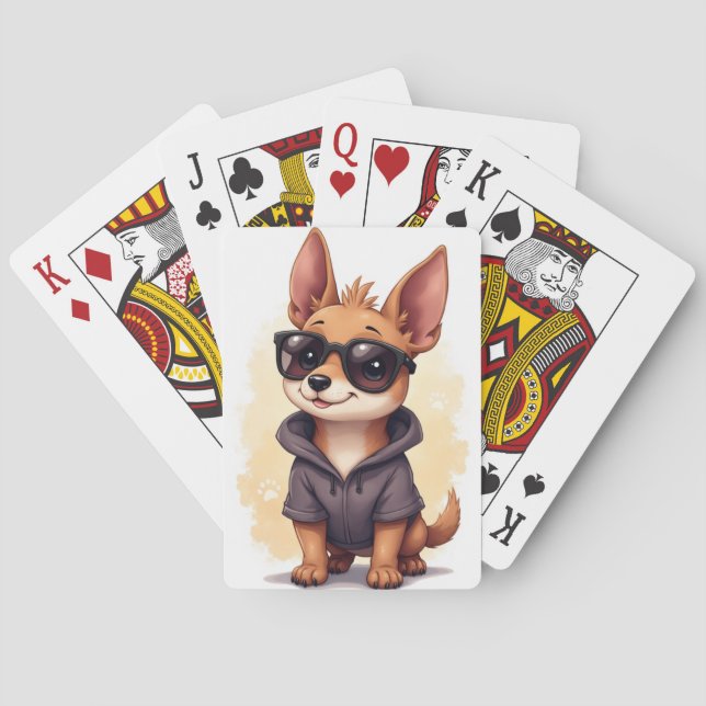 Lustiger Thai Ridgeback Kawaii Hund Spielkarten (Rückseite)