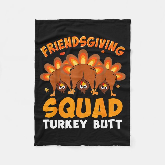 Lustiger Thanksgiving Friendsgiving-Squad Truthahn Fleecedecke (Vorderseite)
