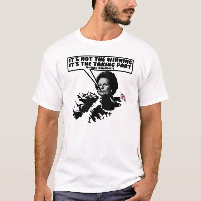 Lustiger Thatcher Falkland T-Shirt (Vorderseite)