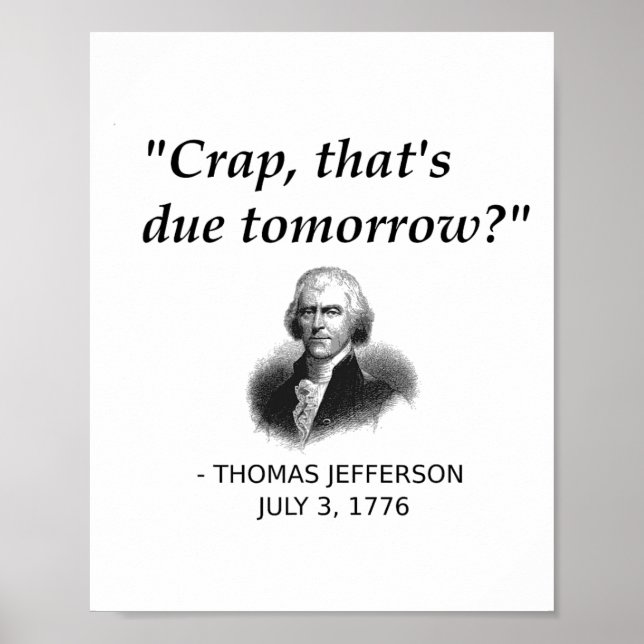 Lustiger Thomas Jefferson USA Geschichtslehrer Sch Poster (Vorne)