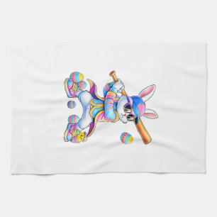 Lustiger Tie Dye Kaninchen Baseball Osterhase Männ Geschirrtuch