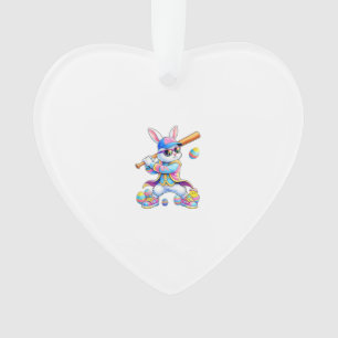 Lustiger Tie Dye Kaninchen Baseball Osterhase Männ Ornament