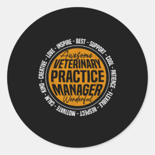 Lustiger Tierarzt-Praxis-Manager Vet Tech Woche  Runder Aufkleber