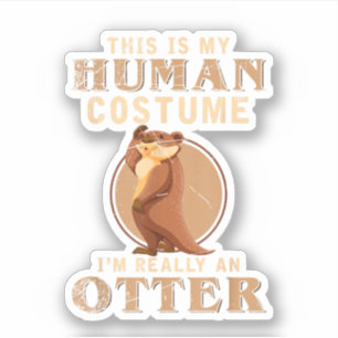 Lustiger Tierkostüm-Zoo-Wärter Aufkleber