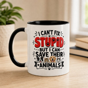 Lustiger Tierretter Vet Tech „Ich kann Dummheit ni Tasse
