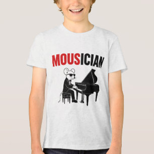 Lustiger Tierwitz Maus Pianist Tri-Blend Shirt