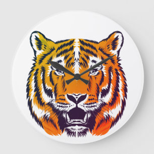 Lustiger Tiger große Uhr für schönes Zuhause