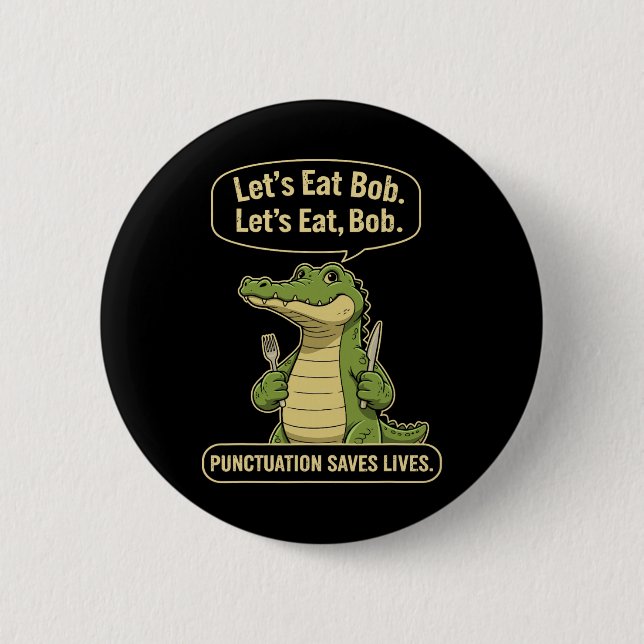 Lustiger Tiger, lasst uns Interpunktion essen, ret Button (Vorderseite)