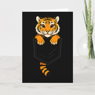 Lustiger Tiger schaut in die Tasche Tierliebhaber  Karte