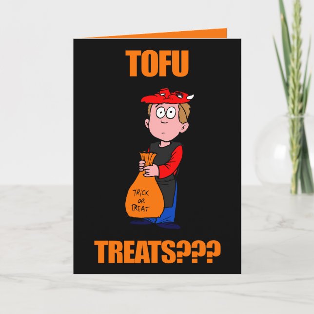 Lustiger Tofu Halloween Karte (Vorderseite)