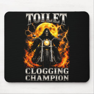 Lustiger Toilettenverstopfungsmeister Skelett Bike Mousepad