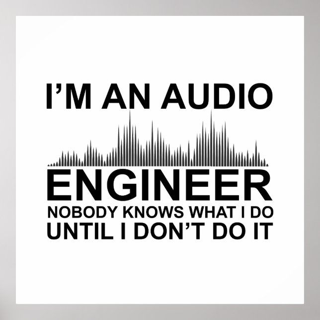 Lustiger Tontechniker, der Audiotechnik sagt Poster (Vorne)