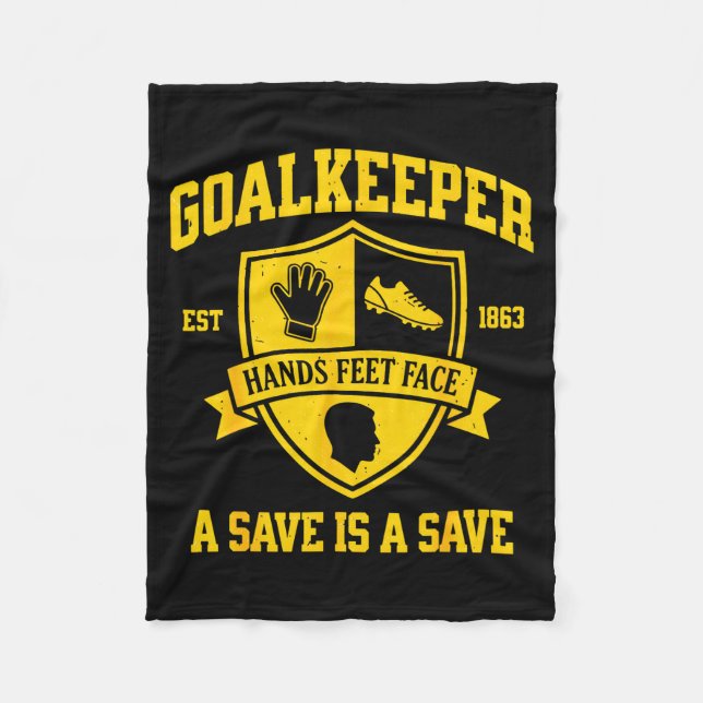 Lustiger Torwart Fußball Torwart Retro Varsity Fleecedecke (Vorderseite)