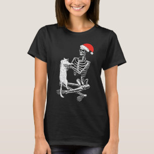 lustiger Totenkopf-Katzen-Weihnachten, Totenkopf h T-Shirt