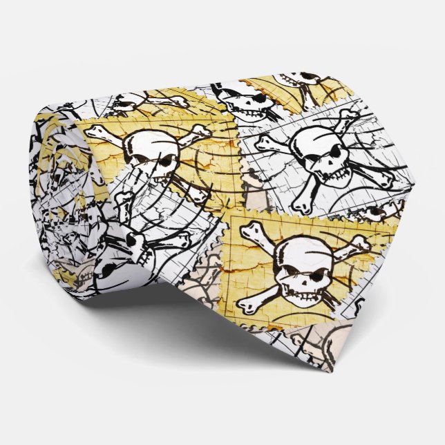Lustiger Totenkopf Krawatte (Gerollt)