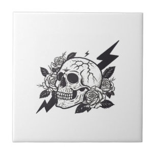 Lustiger Totenkopf Liebhaber Fliese